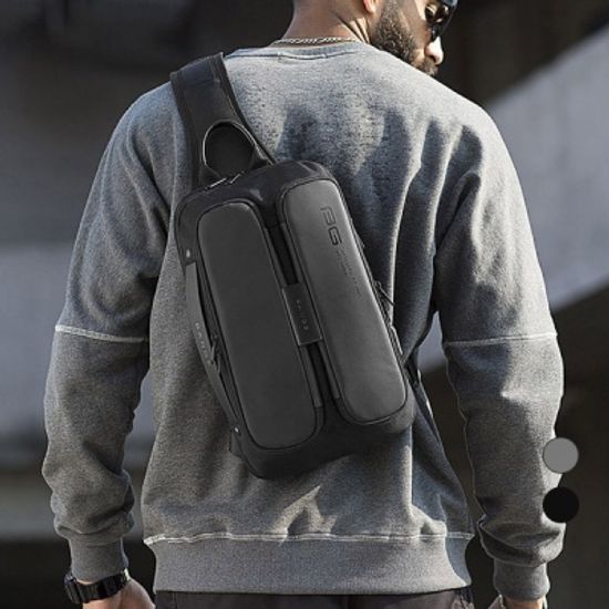 [DICUBO]더블 포켓 USB 충전 메쉬 슬링백 DBCG 8190