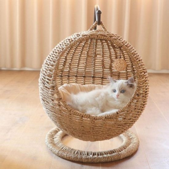 데롱데롱 고양이 요람 해먹 숨숨집 라탄바스켓 하우스