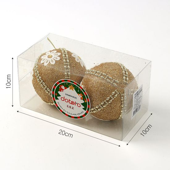 [도토로]로열골드 장식볼 2p(10cm) (데이지꽃자수