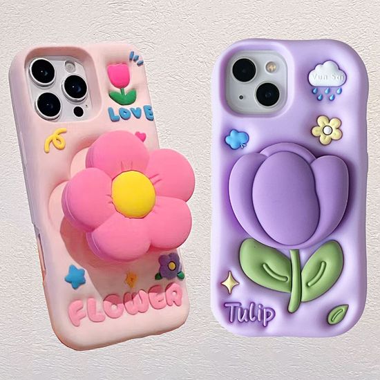 아이폰 16 15 14 13 12 프로 맥스 플라워 그립 케이스