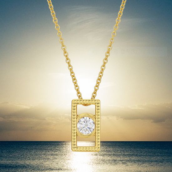 모이사나이트목걸이 다이야1캐럿 925 DS2502(긴사각)