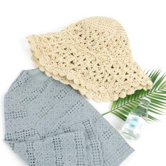 [베네]꽃잎 리본 썸머햇