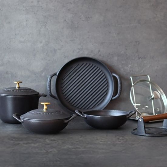 무쇠주물 베이비웍 블랙골드주물뚜껑웍 18cm