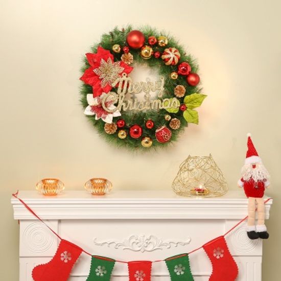 50cm 블라썸 원형 리스/크리스마스 장식 연말 트리