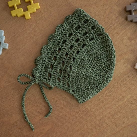 겨울꽃 아기보넷 - 메리노울 DIY 손뜨개 태교 키트 