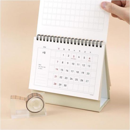 핑크풋 2026감성원고지탁상달력