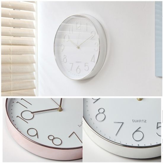 쿡리빙 심플라운드 무소음 벽시계 인테리어 디자인