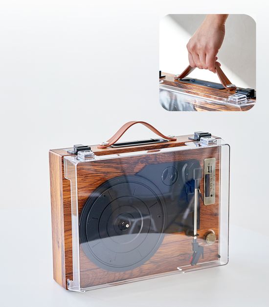 사운드룩 휴대용 엔틱 턴테이블 LP플레이어 MOCHA