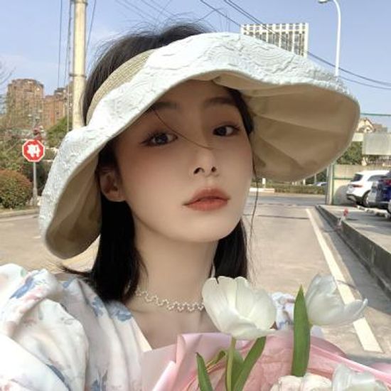 라롤 양면 리버시블 셔링 챙넓은 썬캡 버킷햇