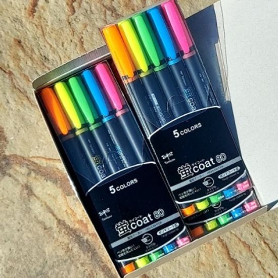 톰보 선명하게 빛나는 형광펜-코트 단면 SC 5색set
