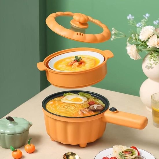다용도 만능 2단 멀티쿠커 분리형 전기냄비 찜기 라면포트 2L
