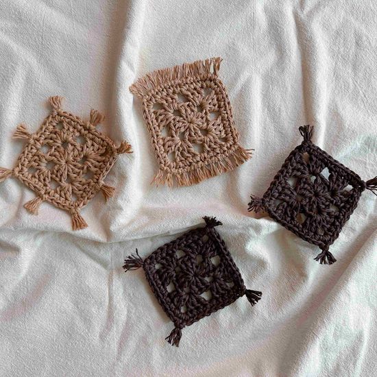 우붓 코스터 코바늘 컵받침 뜨기 DIY 초보 뜨개 키트 