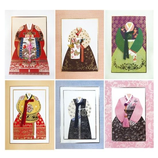 전통 비단 한복카드 연하장 FT216 (6종)