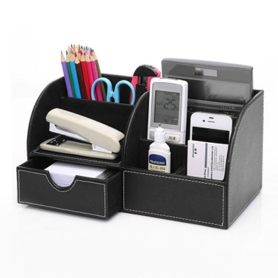 오피스타 가죽 데스크 오거나이저 책상정리 펜꽂이