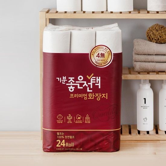 [1+1] 기분좋은선택 프리미엄 화장지 (30M*24롤)