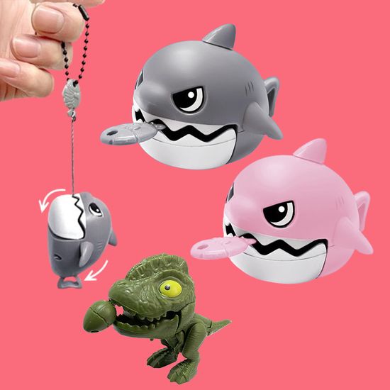 줄타는 아기 공룡 상어 인형 장난감 키링 가방 꾸미기