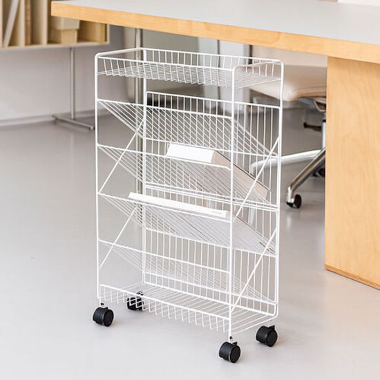 스틸 트롤리 이동식 책꽂이 매장공간활용 북카트 HTB1