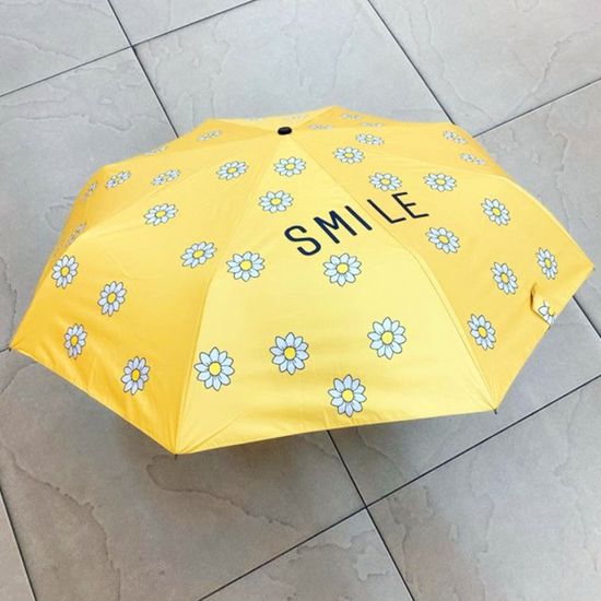 [애슬릿]스마일 꽃 패턴 3단 암막 자동 우양산