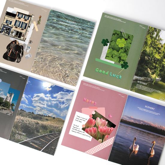 리코즈 A5 시너리 포토 모눈노트 패드(+PVC커버)