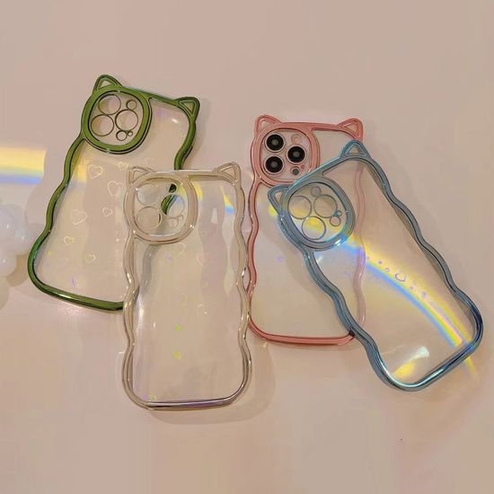 아이폰 물결 고양이귀 홀로그램 하트 투명 tpu 케이스