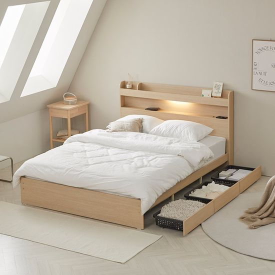 보루네오 루시 LED 서랍침대 Q 매트제외