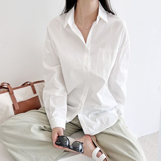 여자어반 오버핏 린넨 남방 셔츠블라우스 여성