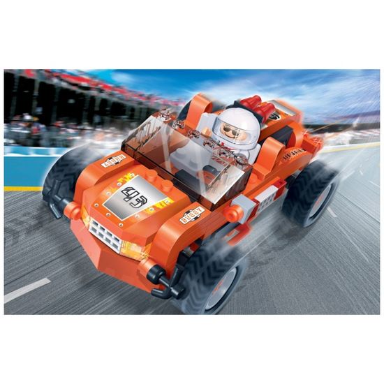 반바오 작동조립블록 터보파워 오렌지볼 자동차 모형 만들기 풀백 모터