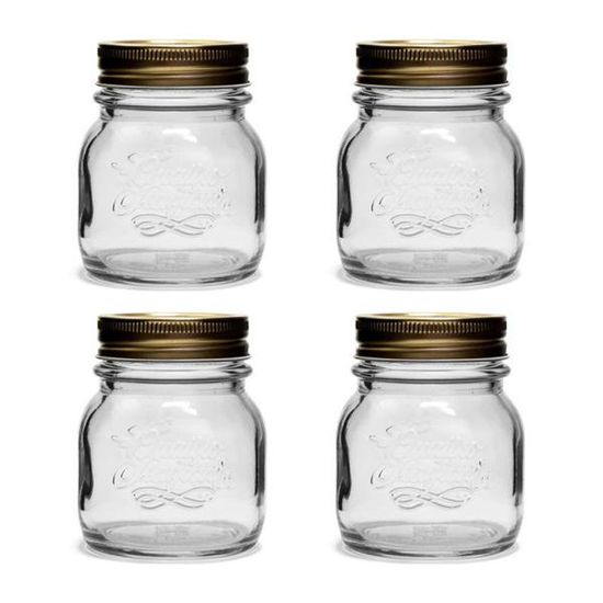 보르미올리 미니 유리병 밀폐용기 150ml 4개 잼병