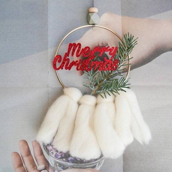 크리스마스 리프 양모 리스