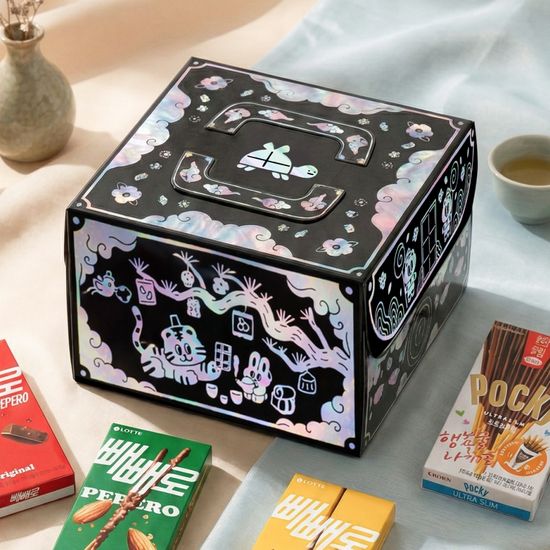 스낵24 복을 담은 자개함 케이크박스 과자선물세트