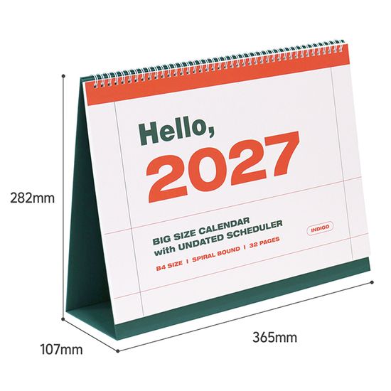2027 기본 대형 B4 탁상 달력 (회사 데스크 캘린더)