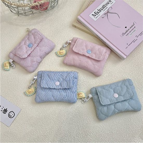 파스텔 스윗 누빔 카드 동전 지갑 파우치 4컬러
