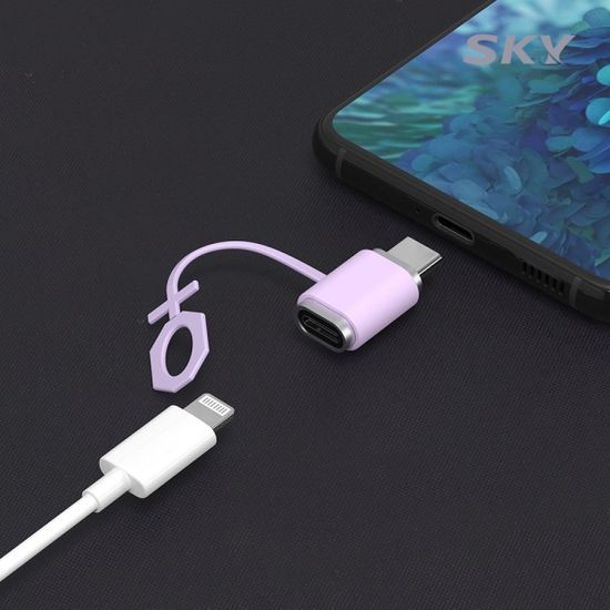 [6개입]스카이 USB-C타입 라이트닝 변환 젠더+고무링