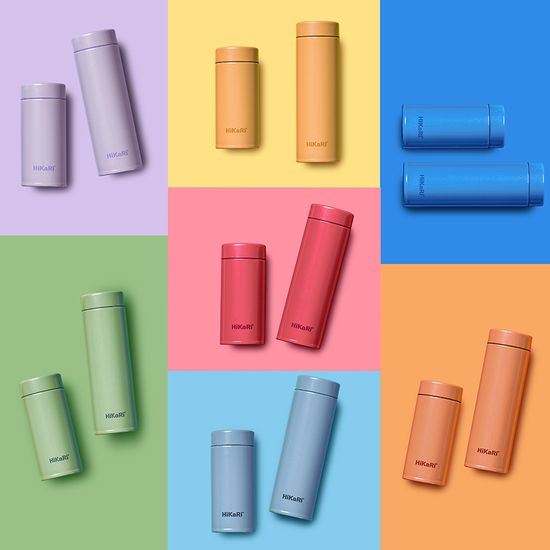 히카리 미니 소형 보온병 스텐 텀블러 레인보우 200ml