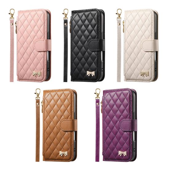 아이폰 17 16 15 14 퀄팅 가죽 지갑 다이어리 케이스