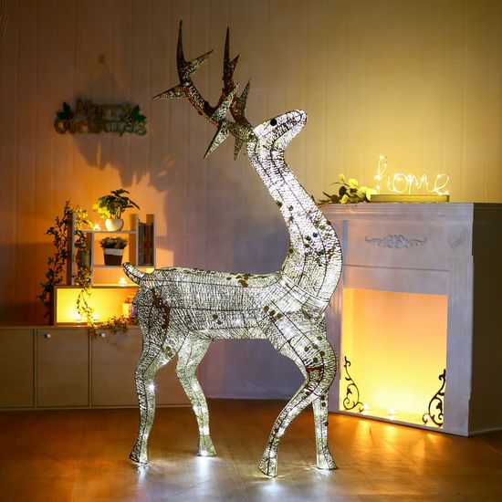 [도토로]140cm LED 럭셔리 크리스마스 사슴 장식(골드
