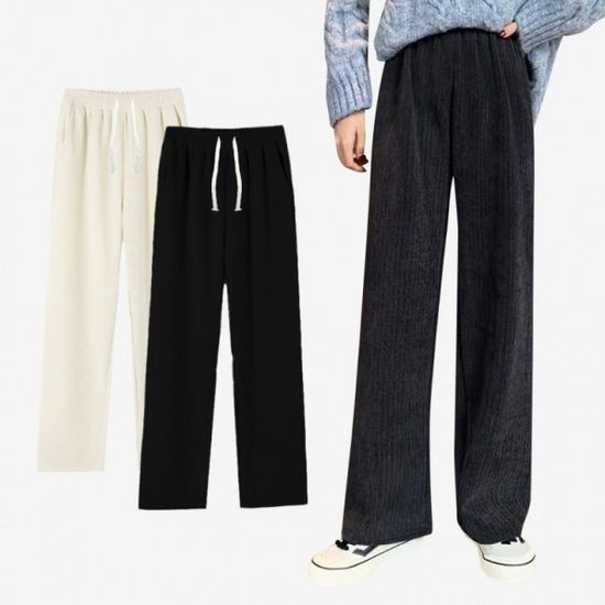 벨로아 와이드 기모팬츠