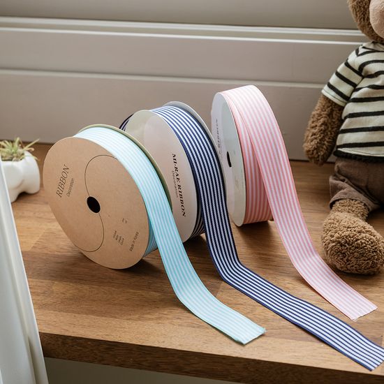 골직 스트라이프 리본 2.5cm (16yd) 3컬러 선물 장식