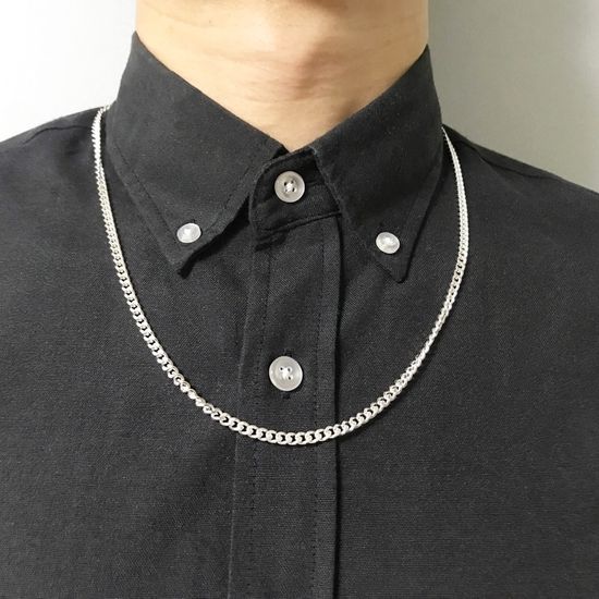 커브 4mm 은목걸이 925실버 대중적인