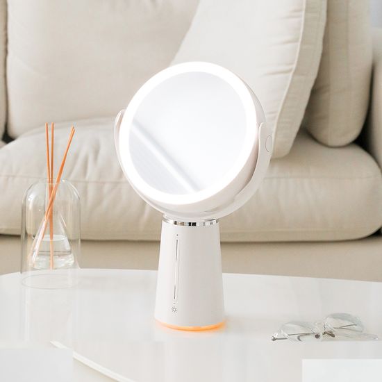 무아스 360도 회전 듀얼 5X 무선 LED 거울 조명거울