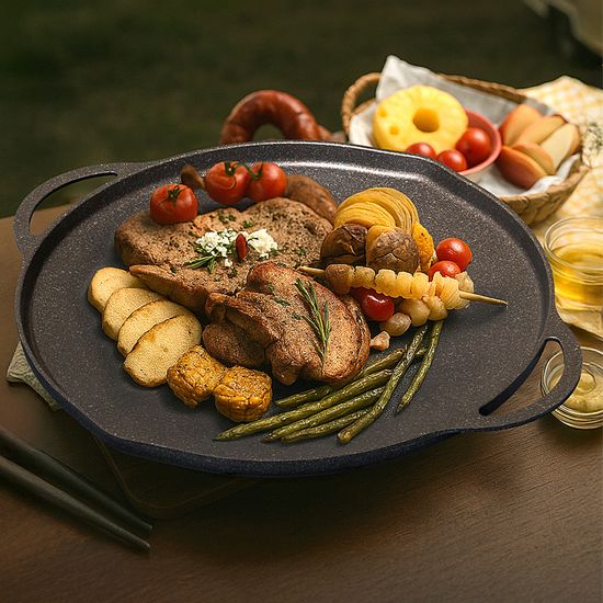 레토 국산 푸어링림 원형 캠핑 그리들 40cm LCP-GC03