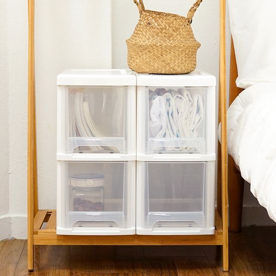 모던 틈새 슬림 서랍장 2단 (바퀴별매) 옷 수납장