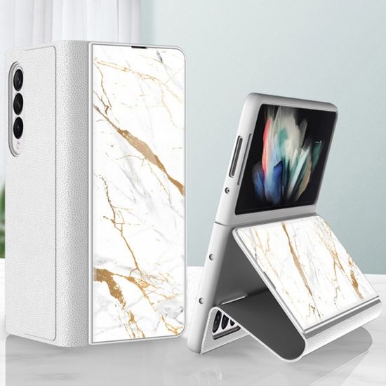 갤럭시 Z폴드 4 3 가죽 강화유리 플립 커버 케이스