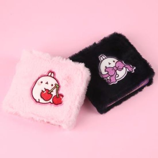 몰랑이 부들 털느낌 폼폼퍼 포켓 반지갑