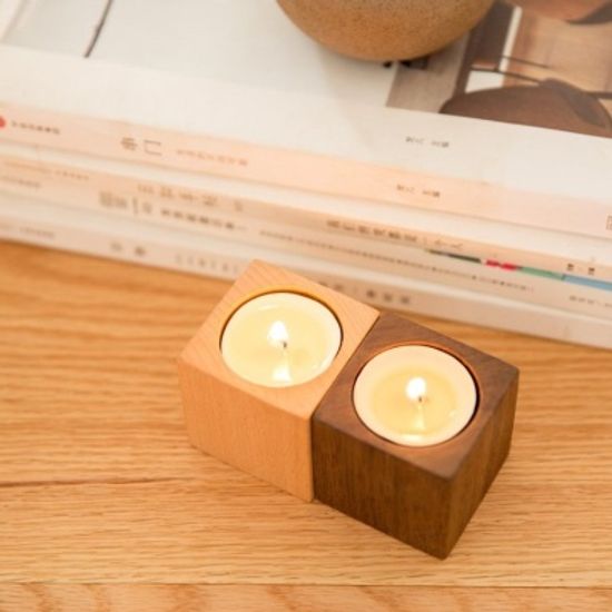 우드 티라이트 양초홀더 캔들케이스
