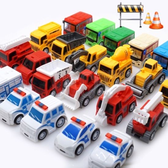 경찰소방 중장비 버스 30PCS 종합 미니카 세트