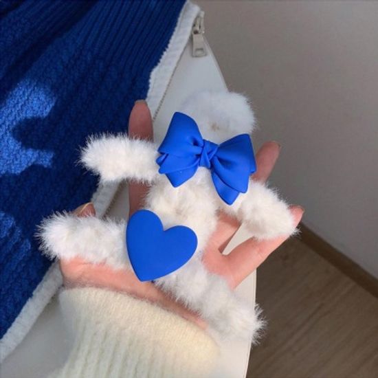 화이트 퍼 겨울 반올림 집게핀 대왕 집게핀 머리고정