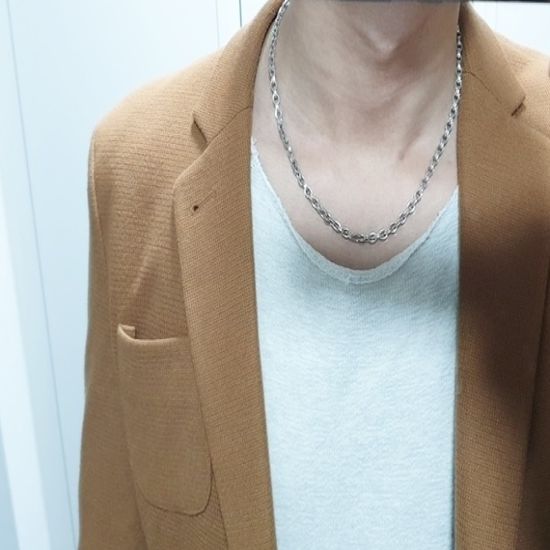 페이퍼 남자 여자 은목걸이 명품 커플 세련된