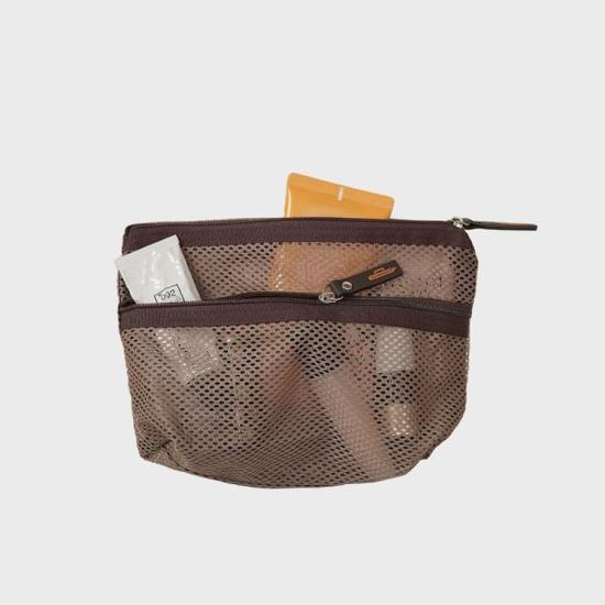 백스인백 메쉬 더블포켓 파우치 브라운