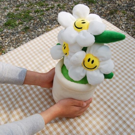 스마일 플라워 화분 인형